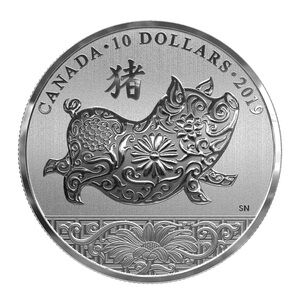 This coin is 99.99% pure silver, with a diameter of 34 millimetres.